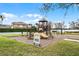 Community playground with slides, swings and climbing structures overlooking a lake at 1613 Glenwick Dr, Windermere, FL 34786