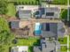 Overhead aerial view of home showcasing a pool and landscaped backyard, surrounded by lush greenery at 3206 Harrison Ave, Orlando, FL 32804