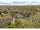 Aerial view of a house surrounded by lush greenery and mature trees in a serene neighborhood at 37 Spring Ln, Haines City, FL 33844
