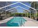 Sparkling screened-in pool area provides a private oasis for relaxation and recreation in a lush, tropical setting at 5347 Pecan Rd, Ocala, FL 34472