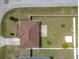 A bird's-eye view shows the backyard's landscaping and fence line at 5361 Se 92Nd St, Ocala, FL 34480