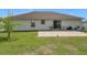 An overview of the backyard showcasing the patio and well-maintained lawn at 5361 Se 92Nd St, Ocala, FL 34480