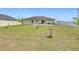 Expansive backyard with a stone bird bath, small patio and a well-maintained lawn at 5361 Se 92Nd St, Ocala, FL 34480