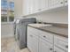 Well-lit laundry room with a large washer, sink, and white cabinetry for ample storage space at 12848 Jacob Grace Ct, Windermere, FL 34786