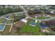 An aerial view of a single Gathering home surrounded by lush greenery and neighboring houses at 2480 Sw 147Th Lane Rd, Ocala, FL 34473