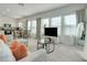 Bright living room with a view to the kitchen, neutral tones, plush seating and large windows at 3270 Water Sprite St, Orlando, FL 32808