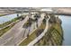 Aerial view of community common area near water features at 5352 Spoonflower Ct, St Cloud, FL 34771