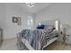 Bright bedroom featuring a zebra patterned bed set and stylish decor at 599 Glendevon Dr, New Smyrna Beach, FL 32168