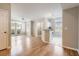 Open floor plan integrates living area with a view of the modern kitchen space at 6340 Raleigh St # 1002, Orlando, FL 32835