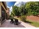 Relaxing backyard patio area with brick pavers, chaise lounges, and lush landscaping for privacy and shade at 8950 Della Scala Cir, Orlando, FL 32836