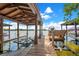 Covered boat dock with boat lift and seating, perfect for lakeside enjoyment at 1400 Alabama Dr, Winter Park, FL 32789