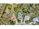 Gorgeous aerial view of homes with pools in a lush, green neighborhood at 3172 Bayview Ln, St Cloud, FL 34772