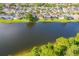 Picturesque aerial shot showcasing the neighborhood with a serene lake and lush greenery at 1401 Royal Saint George Dr, Orlando, FL 32828