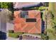 Birds eye view of home with a private, screened-in patio area and lush landscaping at 2442 Heritage Green Ave, Davenport, FL 33837