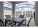 Screened-in patio featuring a private pool, comfortable seating, and views of surrounding landscaping, ideal for outdoor enjoyment at 3185 Pequod Pl, Kissimmee, FL 34746