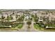 Aerial view of the gated condominium complex, with lush landscaping, palm trees and covered parking areas at 3301 Whitestone Cir # 204, Kissimmee, FL 34741