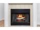 Close-up of the fireplace featuring tile surround and black fireplace screen at 674 Whisper Woods Dr, Lakeland, FL 33813