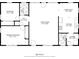 Layout of the home featuring the primary bedroom, bedroom, living room, kitchen, dining area, laundry, and two bathrooms at 2303 Mahoney Ave, Leesburg, FL 34748