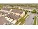 Aerial view of townhomes, showcasing the well-maintained landscaping and attached garages at 5095 Caspian St, St Cloud, FL 34771