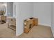 Bathroom with double vanity; boxes and materials staged nearby for renovation at 807 Oak Shadows Rd, Celebration, FL 34747