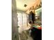 Charming bathroom featuring patterned shower curtain, toilet, and modern vanity at 11213 River Grove Dr, Orlando, FL 32817