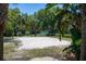 Outdoor beach volleyball court nestled among lush greenery, with tall trees and vibrant foliage surrounding the sandy playing area at 2333 Pesaro Cir, Ocoee, FL 34761