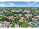 Scenic aerial shot of the home and surrounding properties near the tranquil lake at 3414 Cocard Ct, Windermere, FL 34786