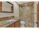 Bathroom featuring a granite countertop, sink, and a stone-tiled glass shower at 3414 Cocard Ct, Windermere, FL 34786