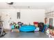 Spacious garage with epoxy flooring, extra storage and kayak ready for your next adventure at 418 S Summerlin Ave, Sanford, FL 32771