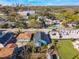 An aerial view showcasing the house with a blue exterior in a neighborhood setting at 434 E Harding St, Orlando, FL 32806