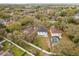 Aerial view showcasing home's layout, landscaping, pool and surrounding neighborhood at 1063 Eagles Forrest, Apopka, FL 32712