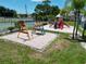 Aerial view of colorful playground with swings, slides, and a jungle gym, near the community tennis courts at 2040 Royal Bay Blvd # 30, Kissimmee, FL 34746