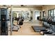 Community gym features a selection of workout equipment with mirrors and natural light at 2546 Empress Dr, Kissimmee, FL 34741
