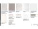 Image displays material selections for flooring, countertops, backsplash, tile, and cabinets for the residence at 5641 Nevis Ter, Kissimmee, FL 34758