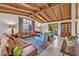 Spacious living room with vaulted wood ceilings, large windows, and modern furnishings at 605 Sweetbriar Rd, Orlando, FL 32806