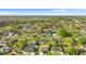 An aerial view of a neighborhood showcasing beautiful homes surrounded by lush greenery and a clear blue sky at 649 Caribou Ct, Poinciana, FL 34759