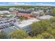 Picturesque aerial view of buildings with a large parking lot and trees, located close to a serene lake at 660 Celebration Ave # 220, Celebration, FL 34747