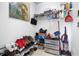 Organized hallway closet with shelves and ample storage space for shoes, bags, and cleaning supplies at 102 Ethan Ave, Davenport, FL 33897