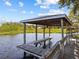 Waterfront home features a private covered dock on the water at 1035 W Minnehaha Ave, Clermont, FL 34711