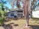 Backyard of home with covered, screened-in patio and lush landscaping at 2112 White Eagle St, Clermont, FL 34714