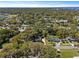 Aerial view shows residential neighborhood surrounded by lush greenery at 430 S Virginia Ave, Sanford, FL 32771