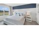 Primary bedroom with blue accent wall and a large window view at 487 Taylor Groves Dr, Lake Wales, FL 33898