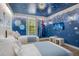 Charming bedroom featuring 'Frozen' themed decor, twin beds, and snowflake patterned walls at 1445 Rolling Fairway Dr, Davenport, FL 33896