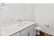 Half bathroom with modern vanity, faucet, and mirror at 38 W Harding St # C, Orlando, FL 32806