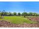 Spacious backyard with lush lawn, mature trees, and manicured flower beds at 5337 Foxshire Ct, Orlando, FL 32819