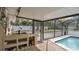 Inviting screened-in pool area with tile surround and outdoor cooking area at 5410 S Pine Hill Cir, Orlando, FL 32808