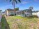 Backyard featuring a screened-in pool area perfect for outdoor entertaining and privacy at 8603 Primrose Dr, Kissimmee, FL 34747