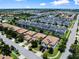 A high-angle perspective of a planned community with consistent housing, pools, and manicured landscaping at 9023 Shadow Mountain St, Davenport, FL 33896