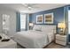 Comfortable bedroom featuring a plush king-size bed, modern décor, and ample natural light at 9023 Shadow Mountain St, Davenport, FL 33896