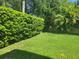 Lush green backyard with well-maintained lawn and mature trees at 13413 Zori Ln, Windermere, FL 34786